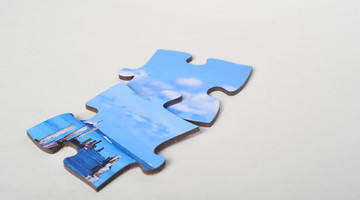 Bedrucktes Puzzleteil aus HDF